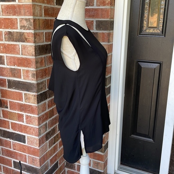 BCBG MAXAZRIA Black Peek A Boo‎ Shoulder Top - Picture 3 of 10